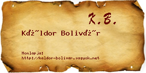 Káldor Bolivár névjegykártya